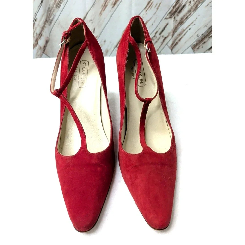 Coach Marjorie‎ Red Suede Heels